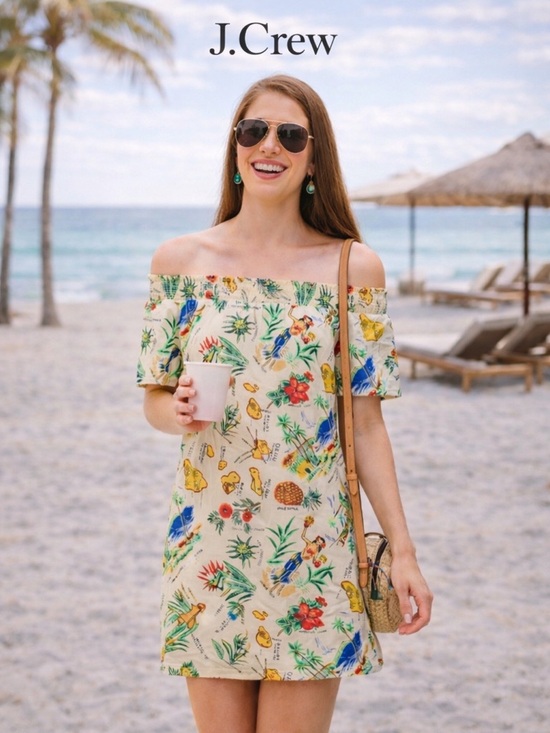 J. Crew Dresses & Skirts - NWOT BLOGGERS FAVE J. Crew Off-Shoulder Floral Mini Dress